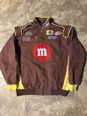 Vintage Chase Authentic M&M’s NASCAR Jacket Brown Drivers Line - L